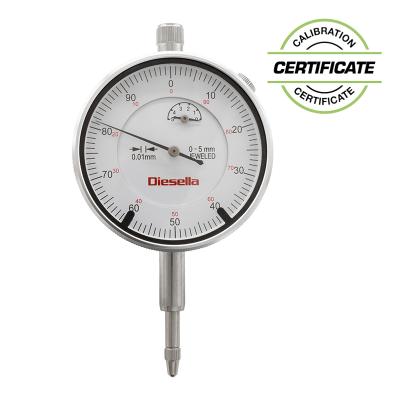 Måleur 0-5 x 0,01 mm DIN 878 med tolerancepile (Inkl. Certifikat)